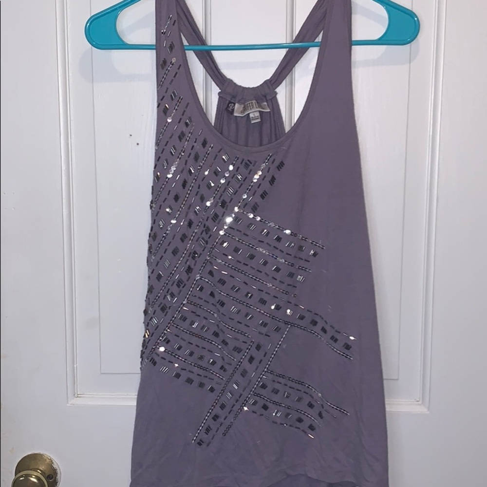 Purple beaded tank top